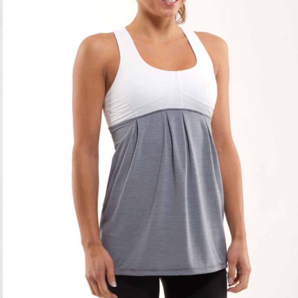 Lululemon tank top run your heart out blurred white grey open back - Picture 2 of 3